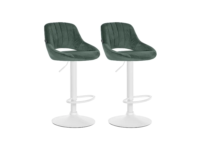 Lot de 2  Tabouret de bar - Velours - Vert - Milet