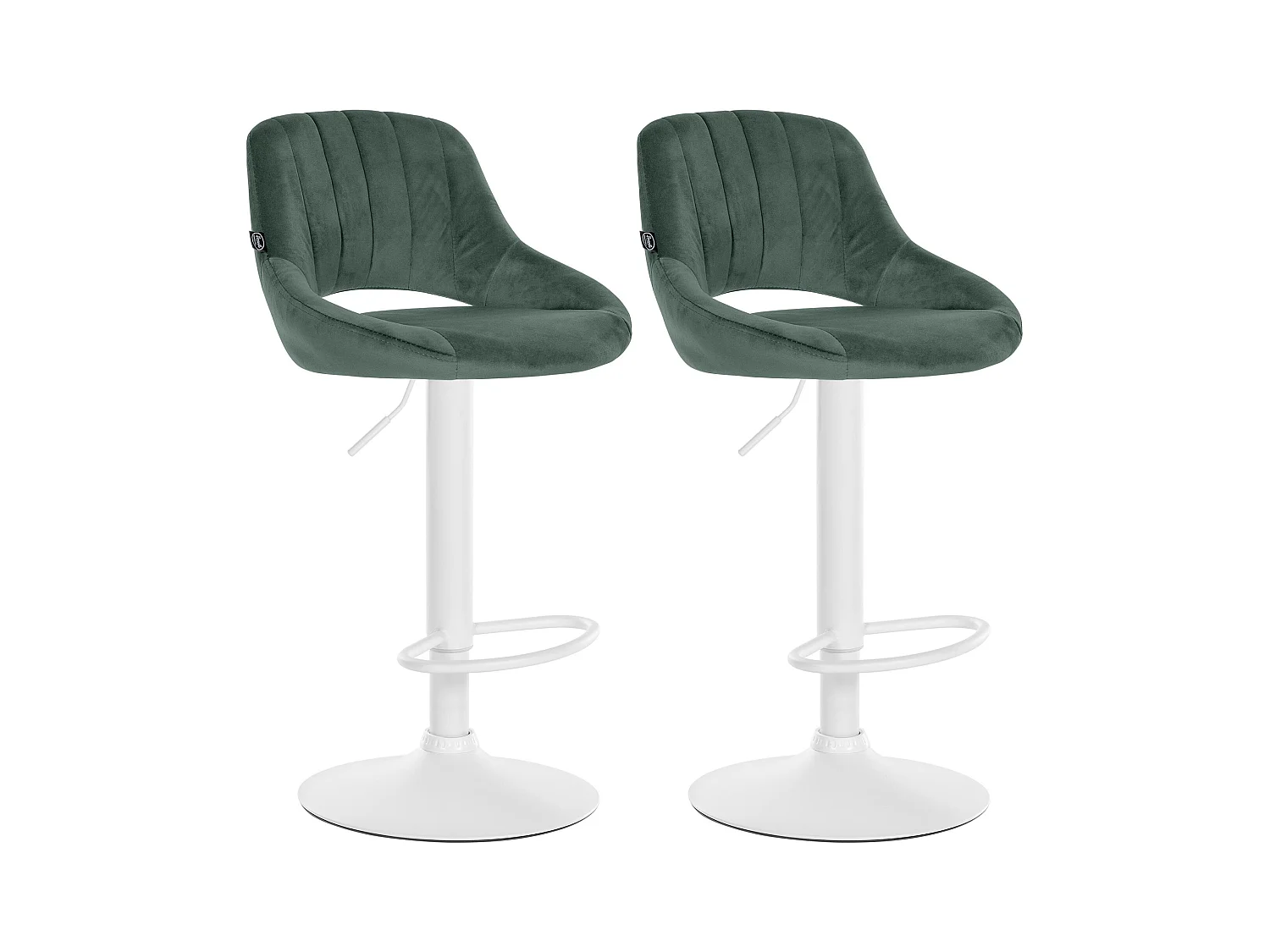 Lot de 2  Tabouret de bar - Velours - Vert - Milet