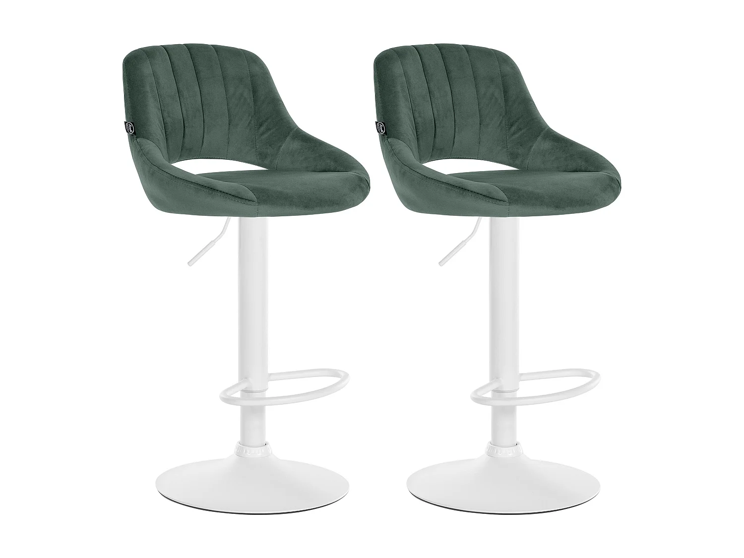 Lot de 2  Tabouret de bar - Velours - Vert - Milet