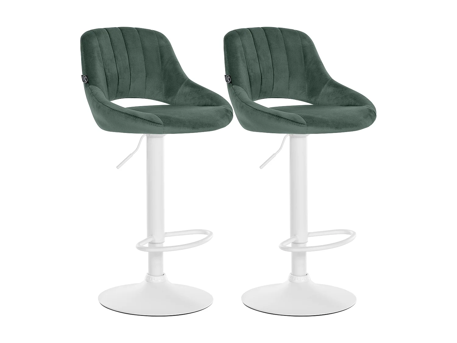 Lot de 2  Tabouret de bar - Velours - Vert - Milet