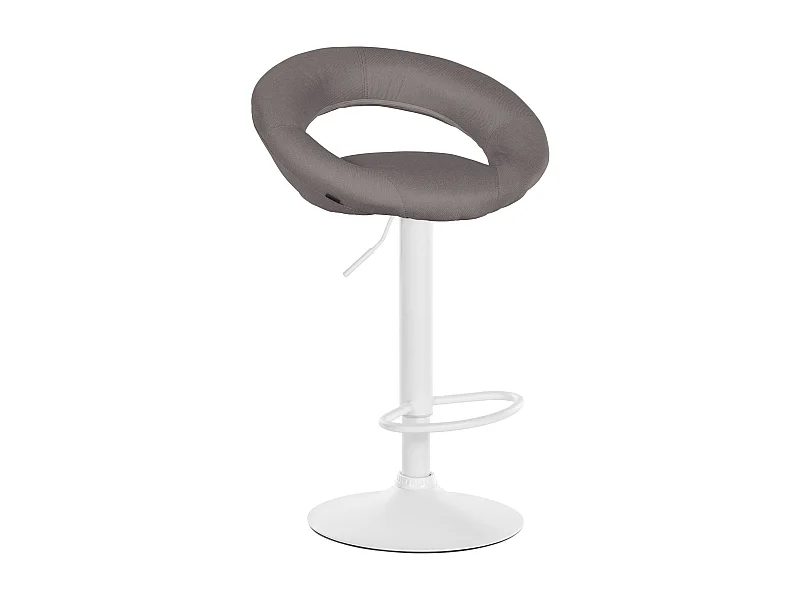 Tabouret de bar - Tissu & Blanc - Gris - Olinda