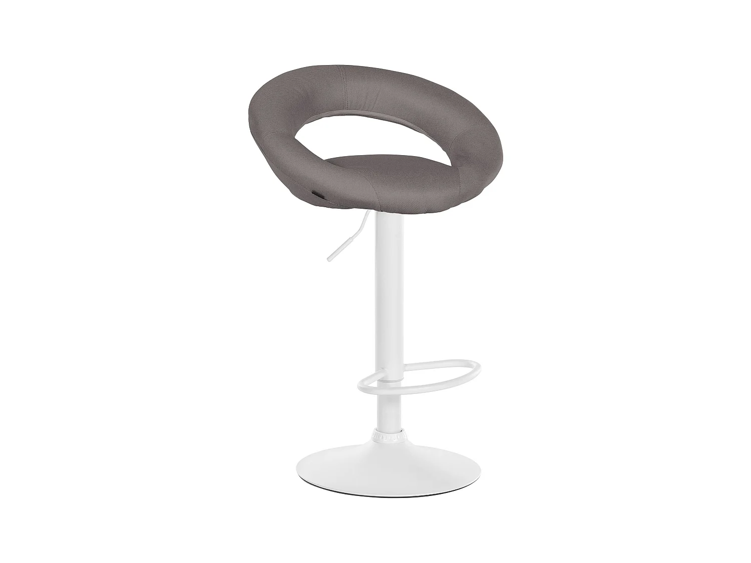 Tabouret de bar - Tissu & Blanc - Gris - Olinda