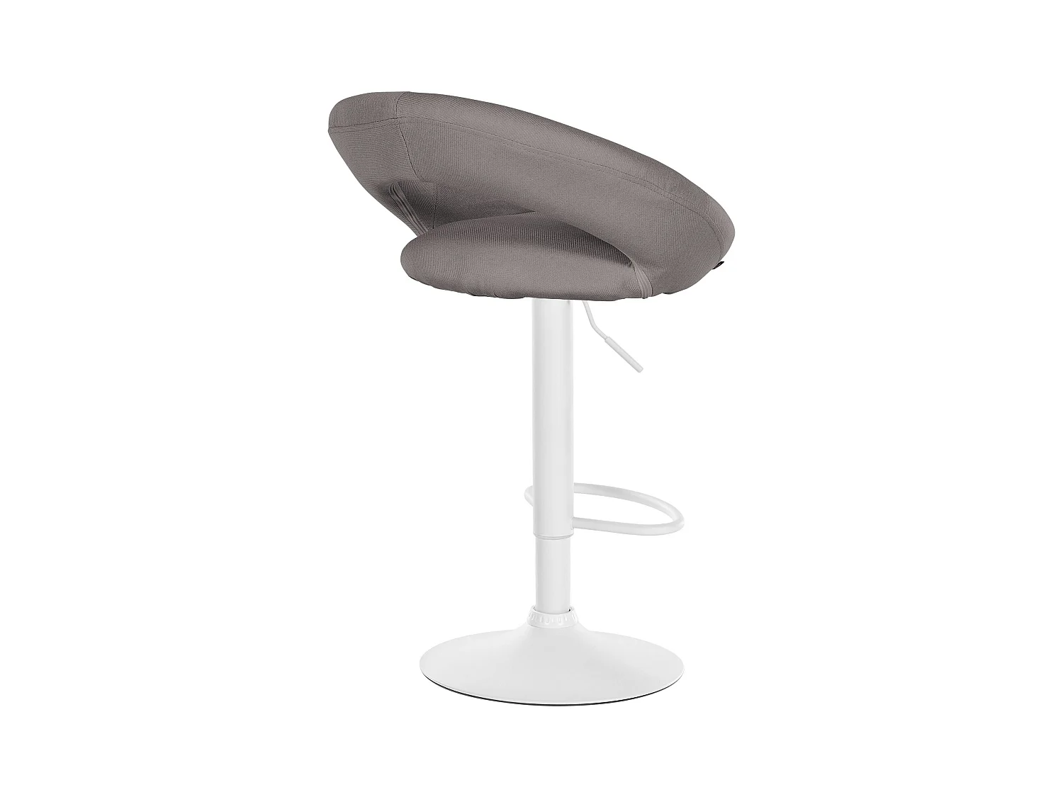 Tabouret de bar - Tissu & Blanc - Gris - Olinda