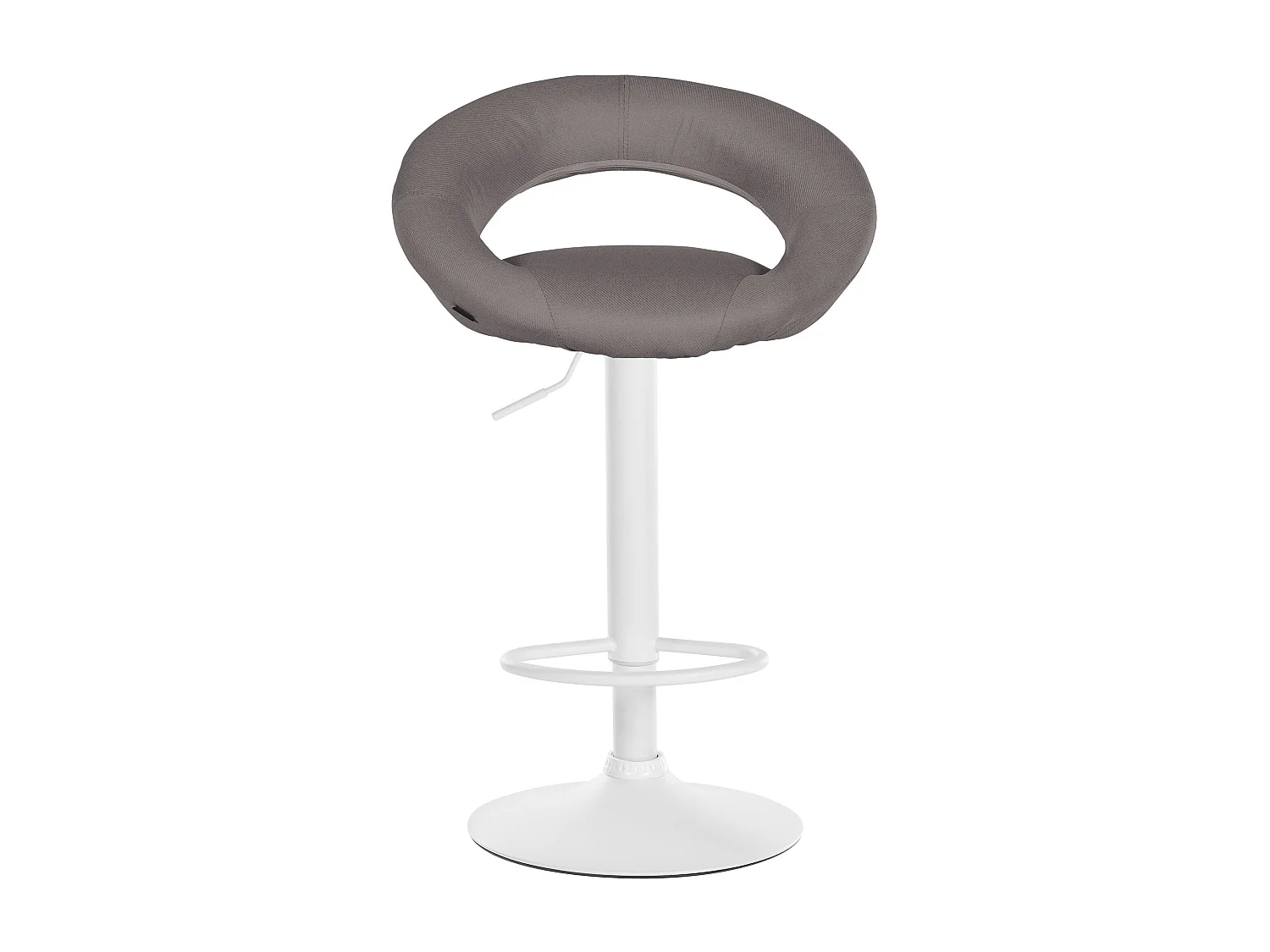Barhocker - Stoff & weiß - grau - Olinda