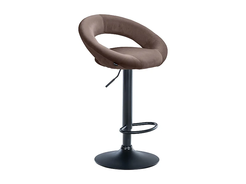 Tabouret de bar - Velours & Noir - Marron - Olinda