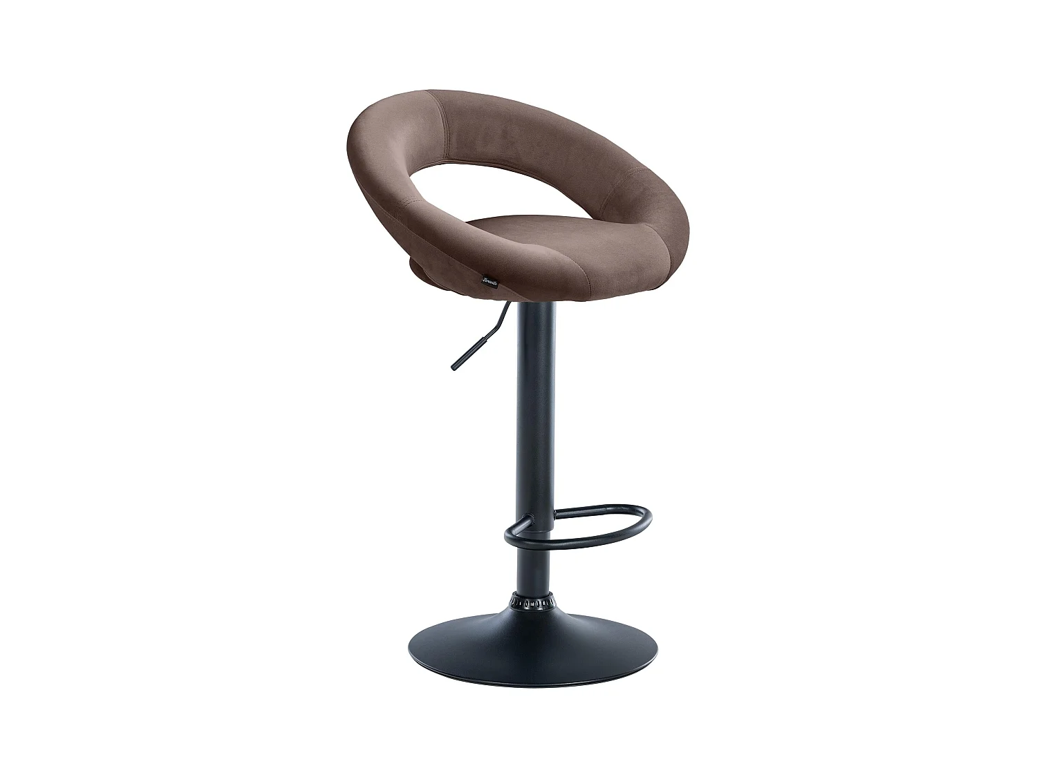 Tabouret de bar - Velours & Noir - Marron - Olinda
