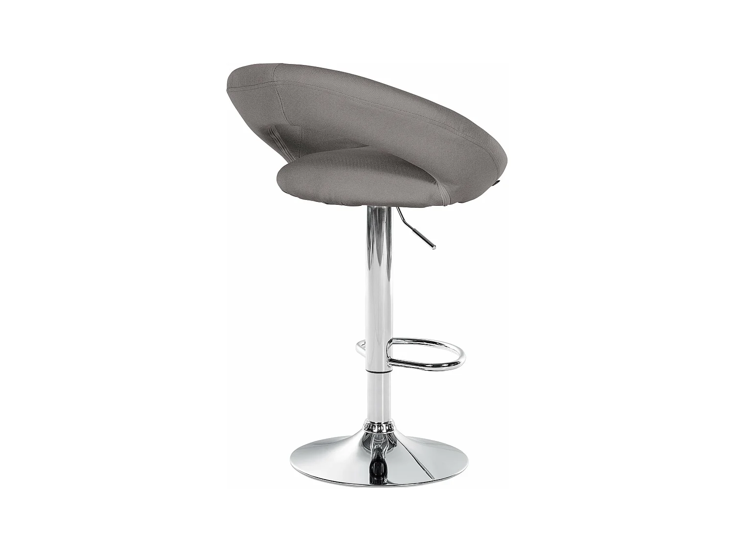 Lot de 2  Tabouret de bar - Tissu & Chrome - Gris - Olinda