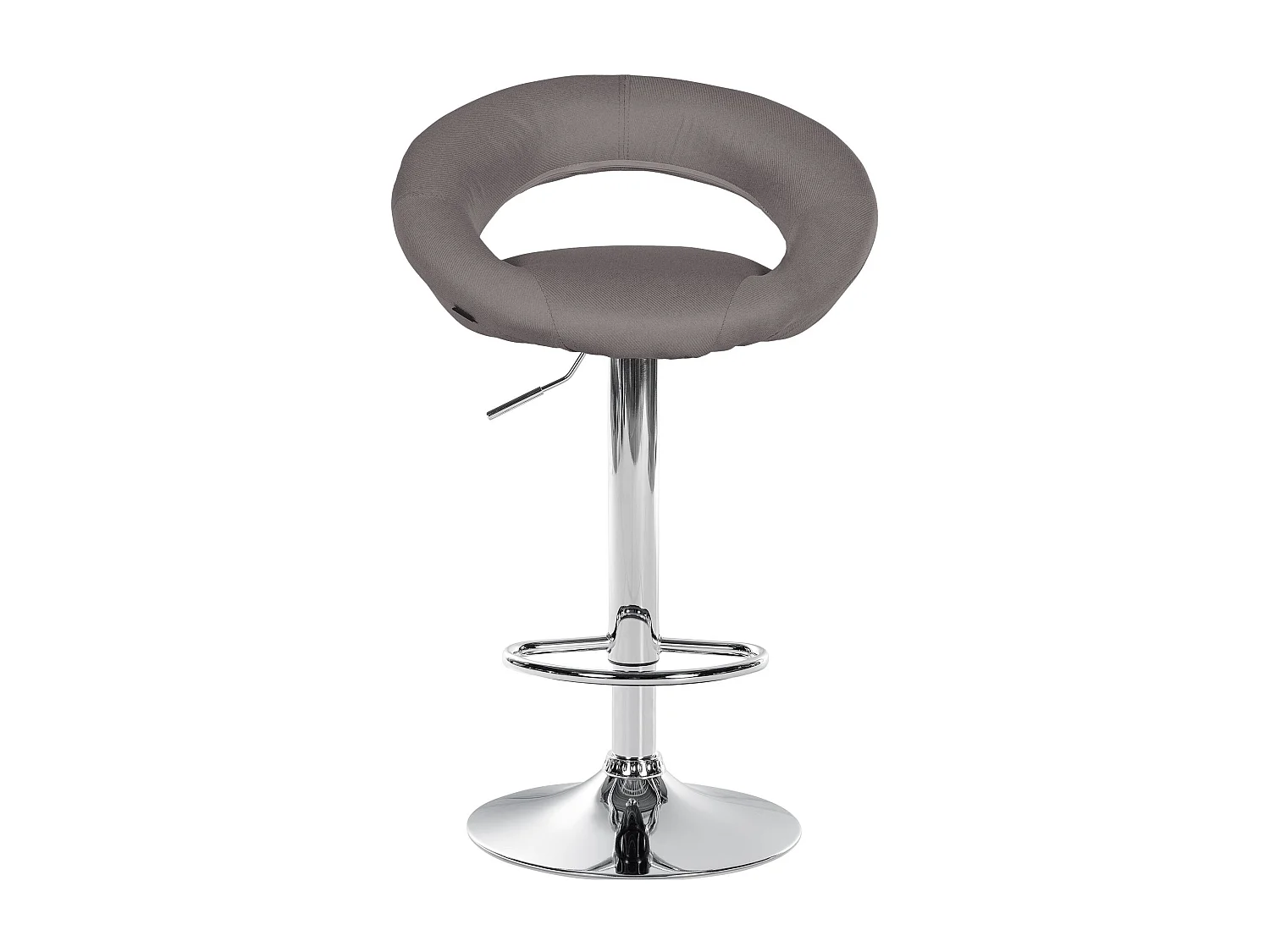 Lot de 2  Tabouret de bar - Tissu & Chrome - Gris - Olinda
