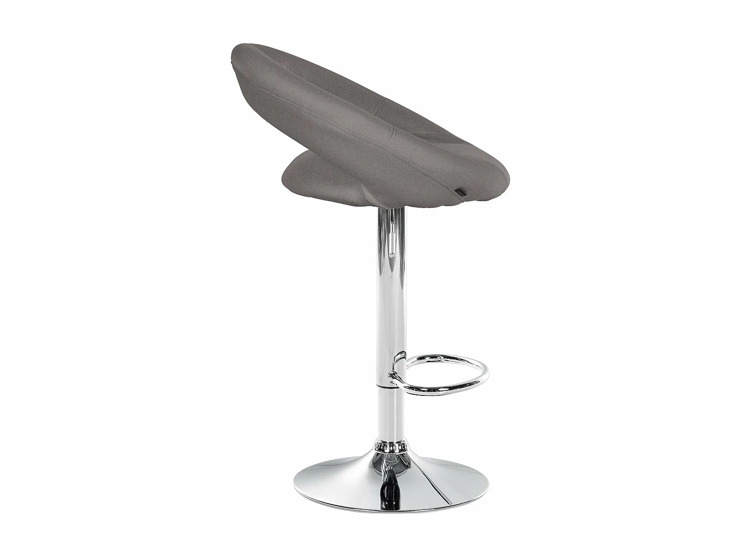 Lot de 2  Tabouret de bar - Tissu & Chrome - Gris - Olinda