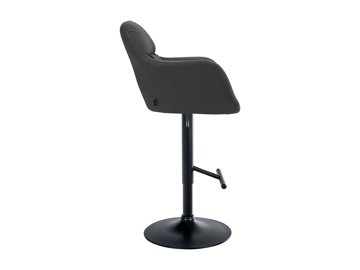 Tabouret de bar - Similicuir - Noir - Natoma