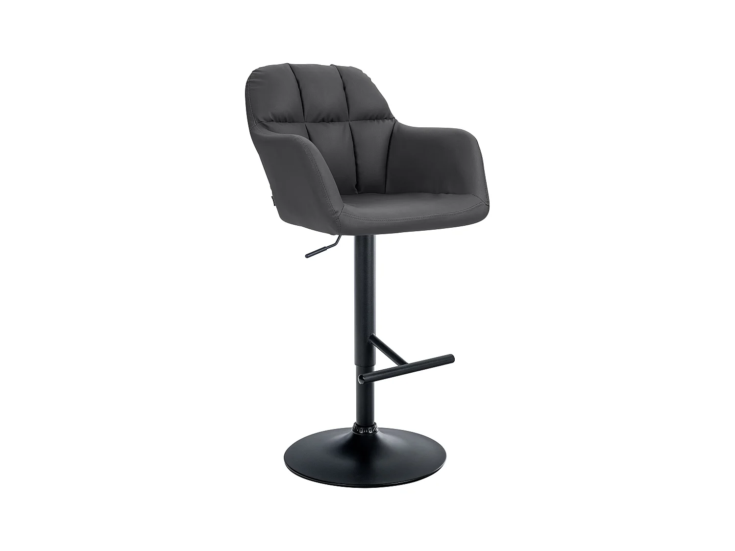 Tabouret de bar - Similicuir - Noir - Natoma