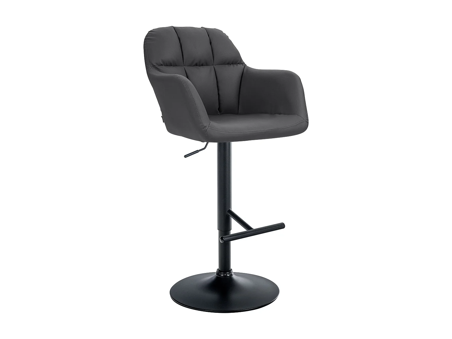 Tabouret de bar - Similicuir - Noir - Natoma