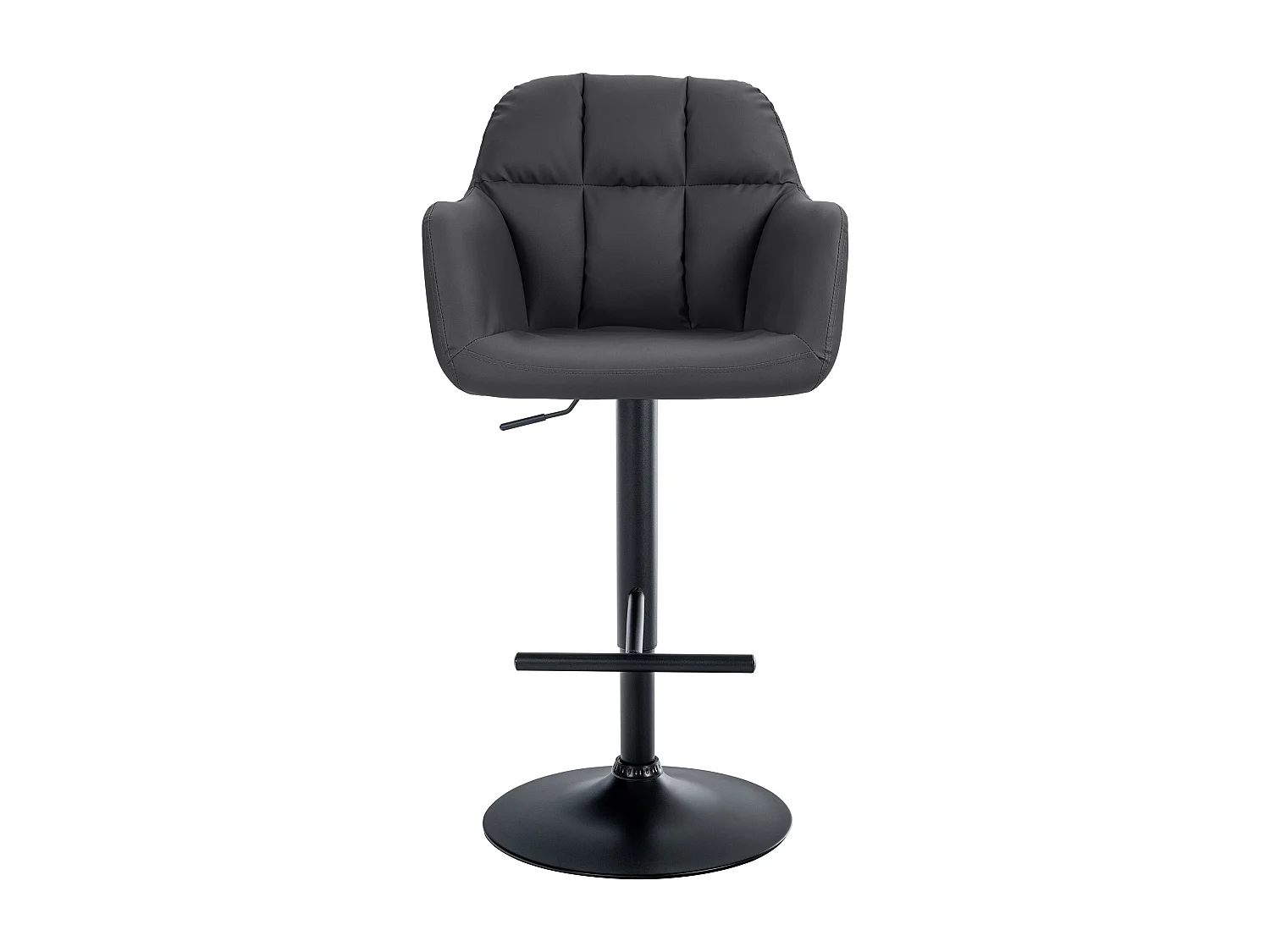 Tabouret de bar - Similicuir - Noir - Natoma