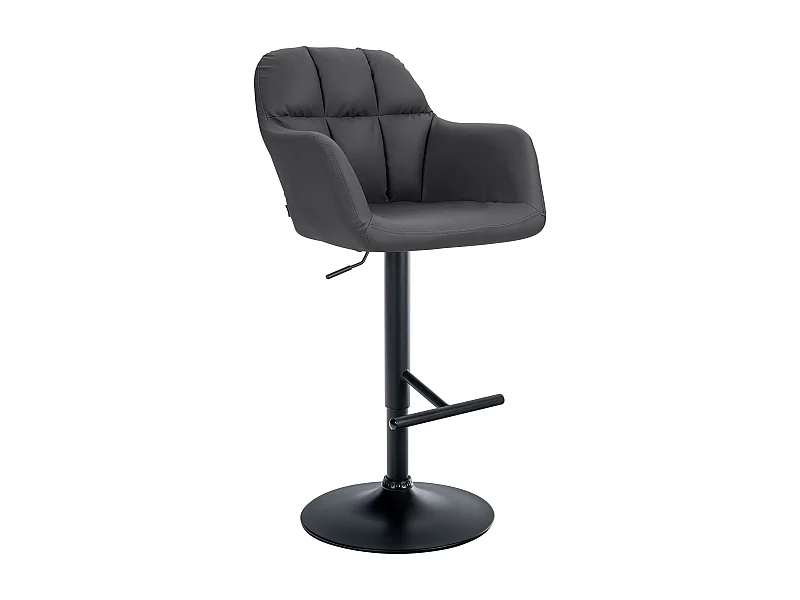 Tabouret de bar - Similicuir - Noir - Natoma