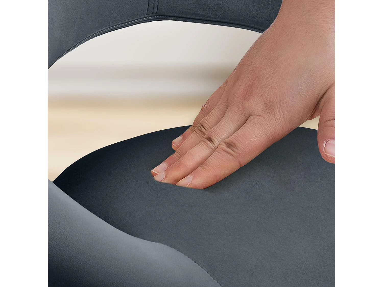 Tabouret de bar - Velours & Noir - Gris foncé - Olinda