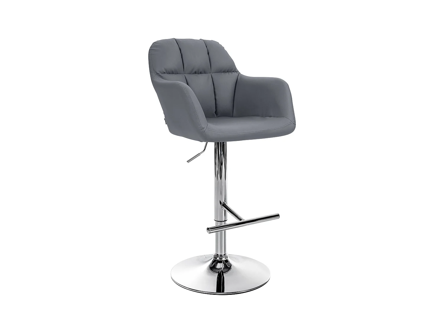 Tabouret de bar - Similicuir - Gris - Natoma