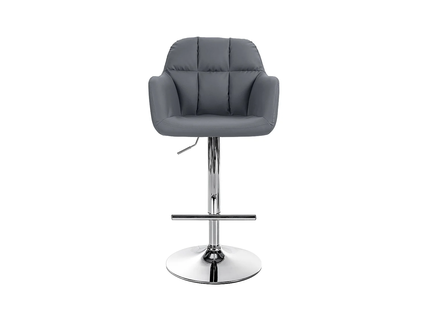 Tabouret de bar - Similicuir - Gris - Natoma
