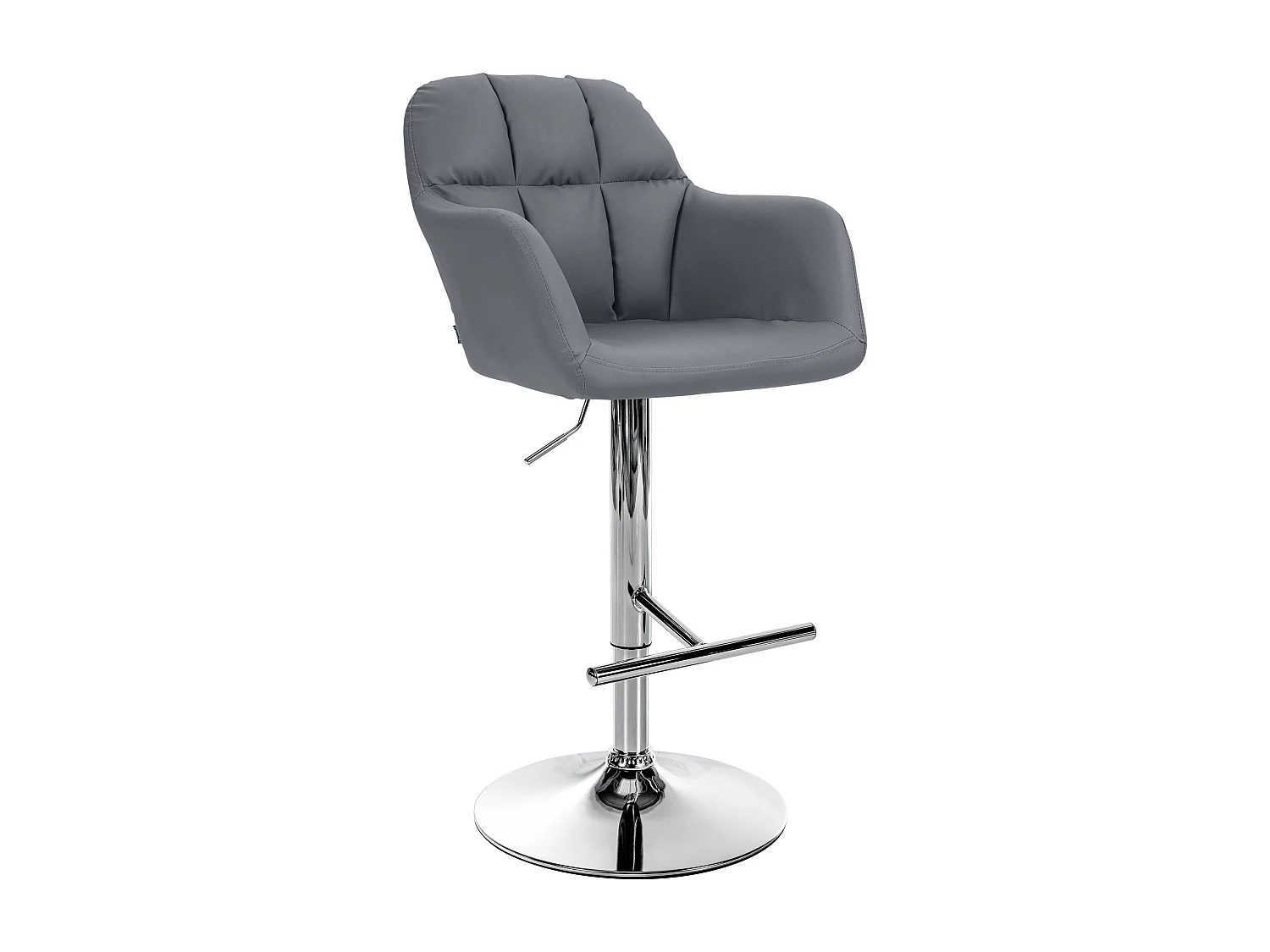 Tabouret de bar - Similicuir - Gris - Natoma