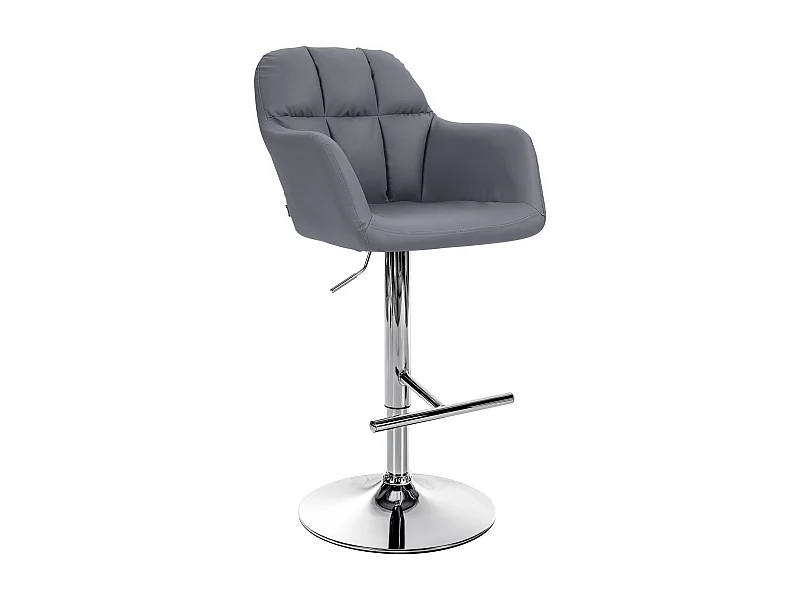 Tabouret de bar - Similicuir - Gris - Natoma