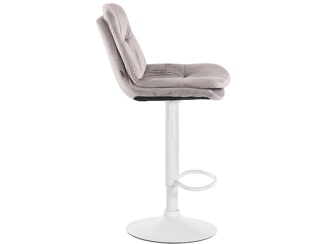 Tabouret de bar - Velours - Gris - Laurel