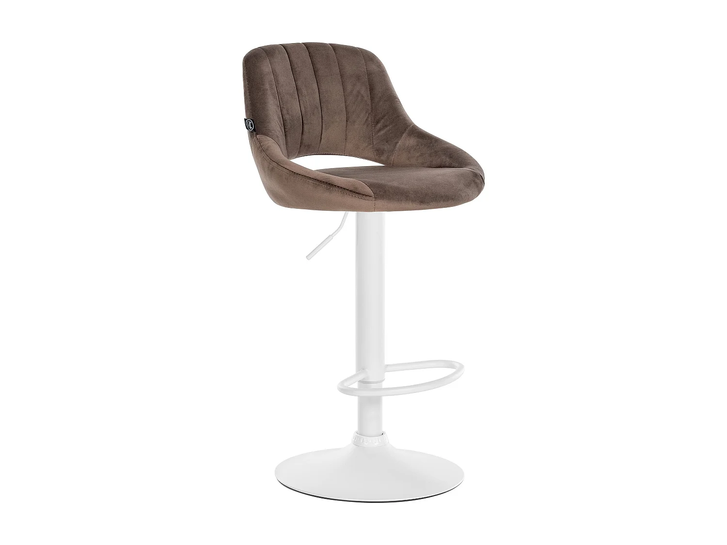 Tabouret de bar - Velours & Blanc - Marron - Milet