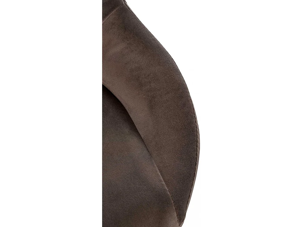 Tabouret de bar - Velours & Blanc - Marron - Milet