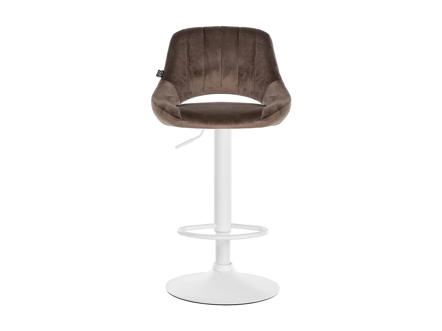 Tabouret de bar - Velours & Blanc - Marron - Milet