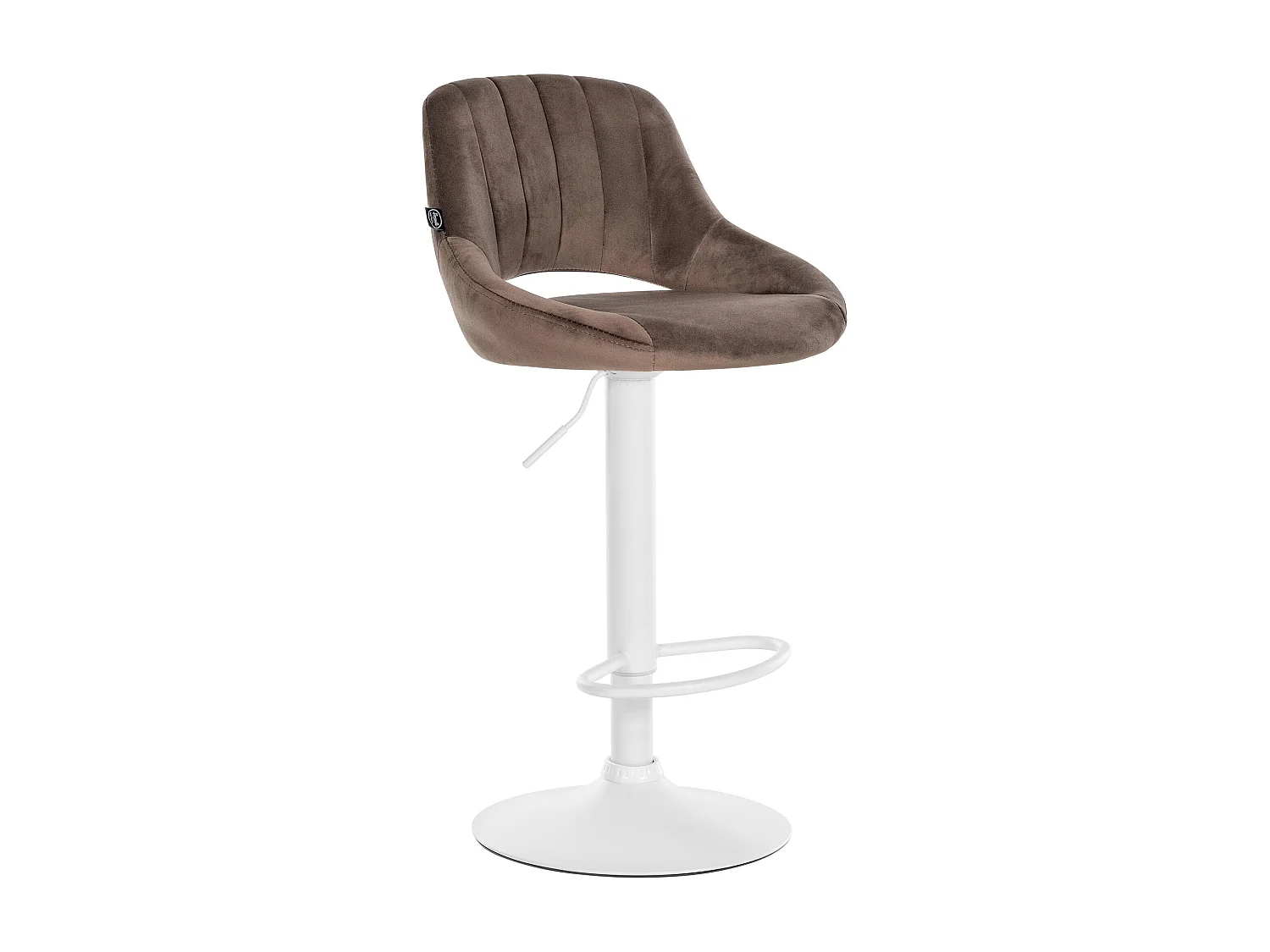 Tabouret de bar - Velours & Blanc - Marron - Milet