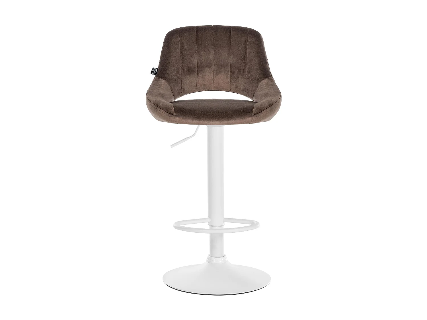 Tabouret de bar - Velours & Blanc - Marron - Milet