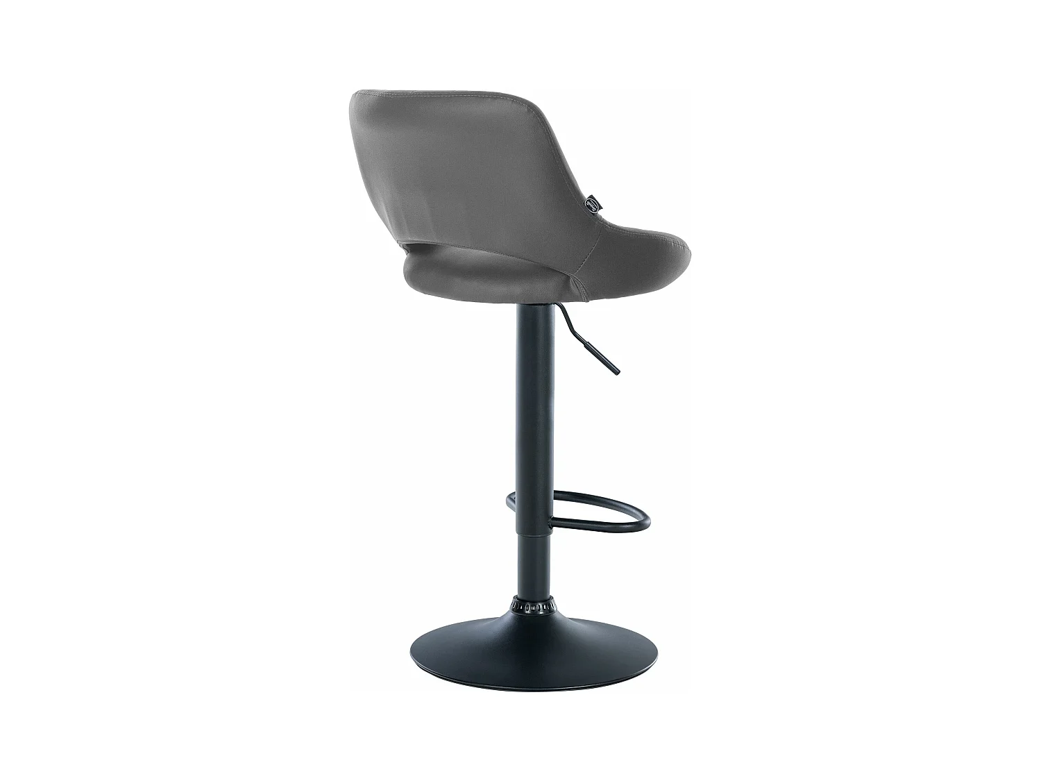 Lot de 2  Tabouret de bar - Similicuir - Gris - Milet