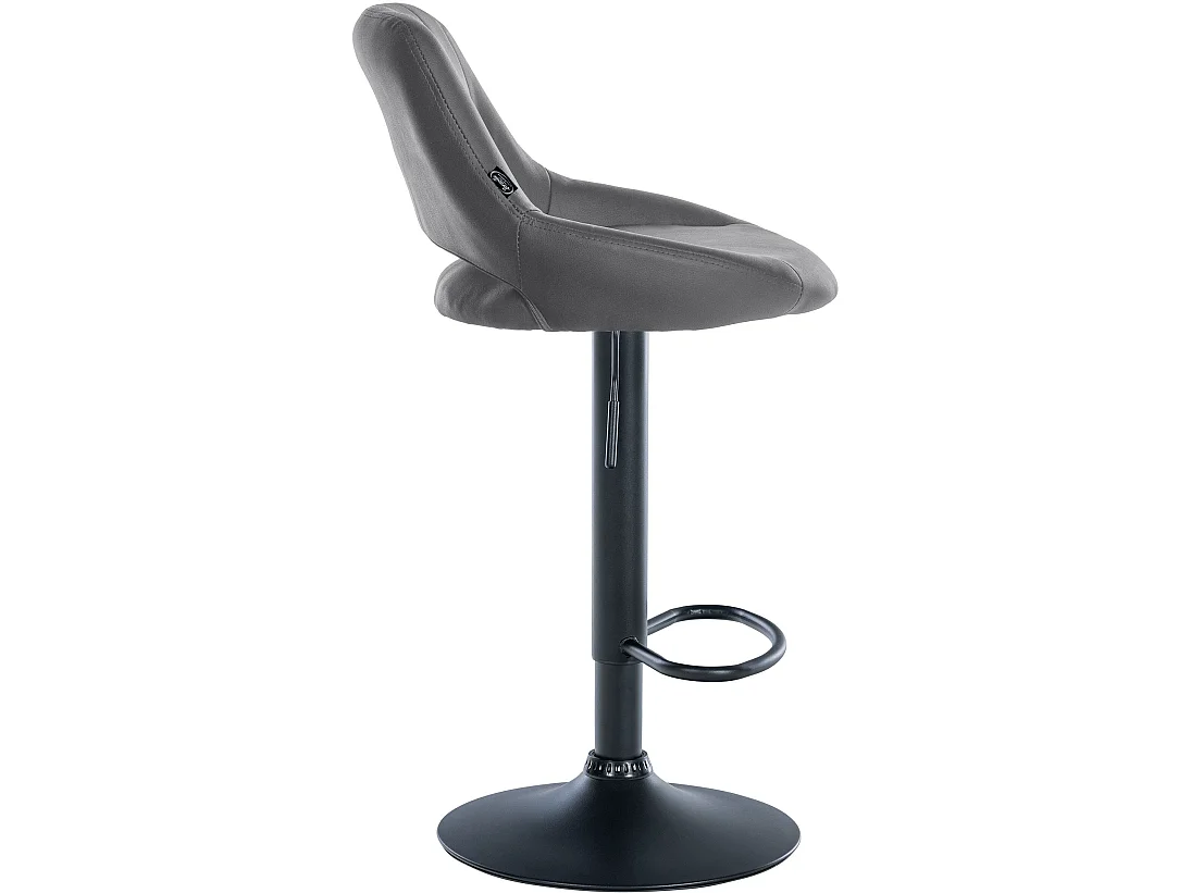 Lot de 2  Tabouret de bar - Similicuir - Gris - Milet