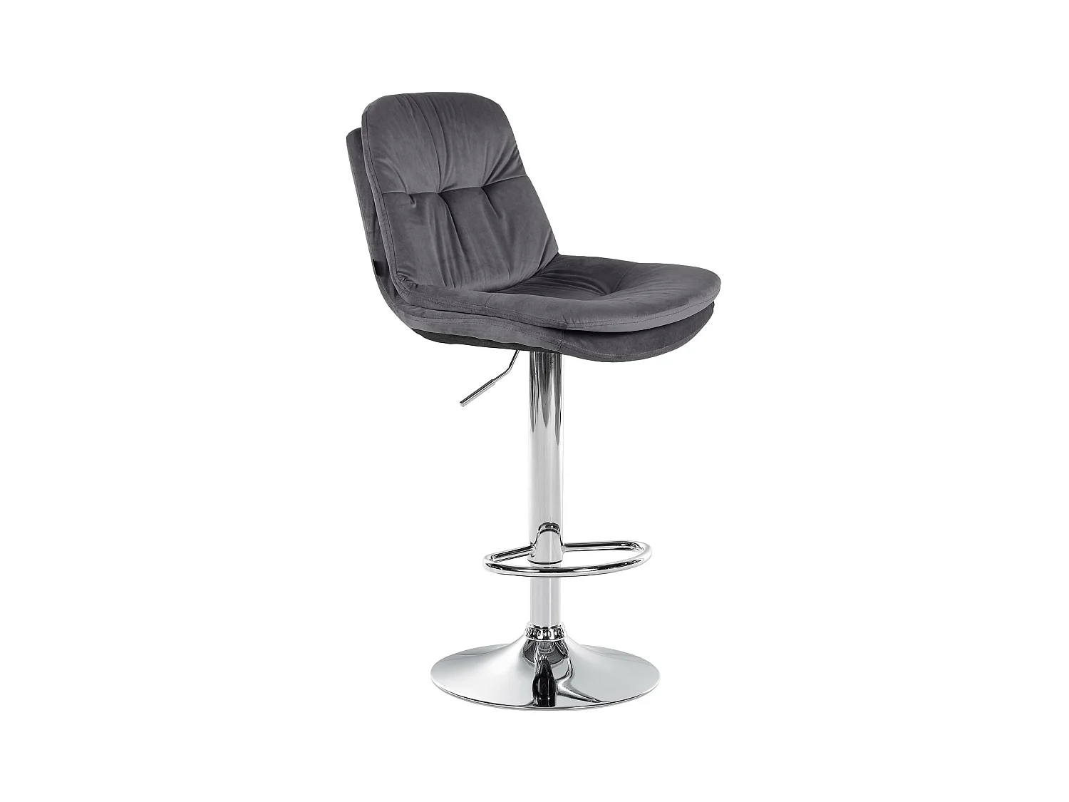 Tabouret de bar - Velours - Gris foncé - Laurel
