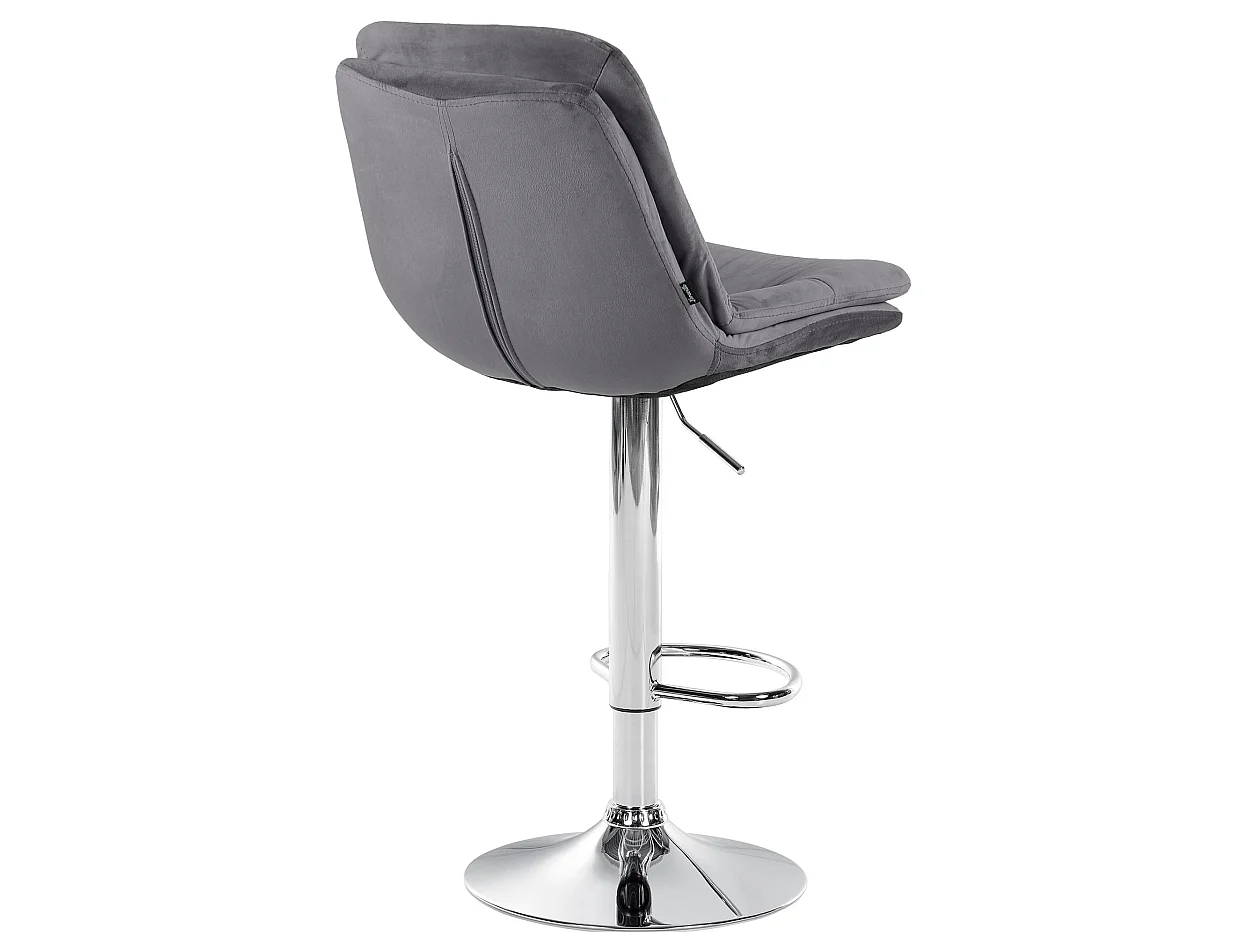 Tabouret de bar - Velours - Gris foncé - Laurel