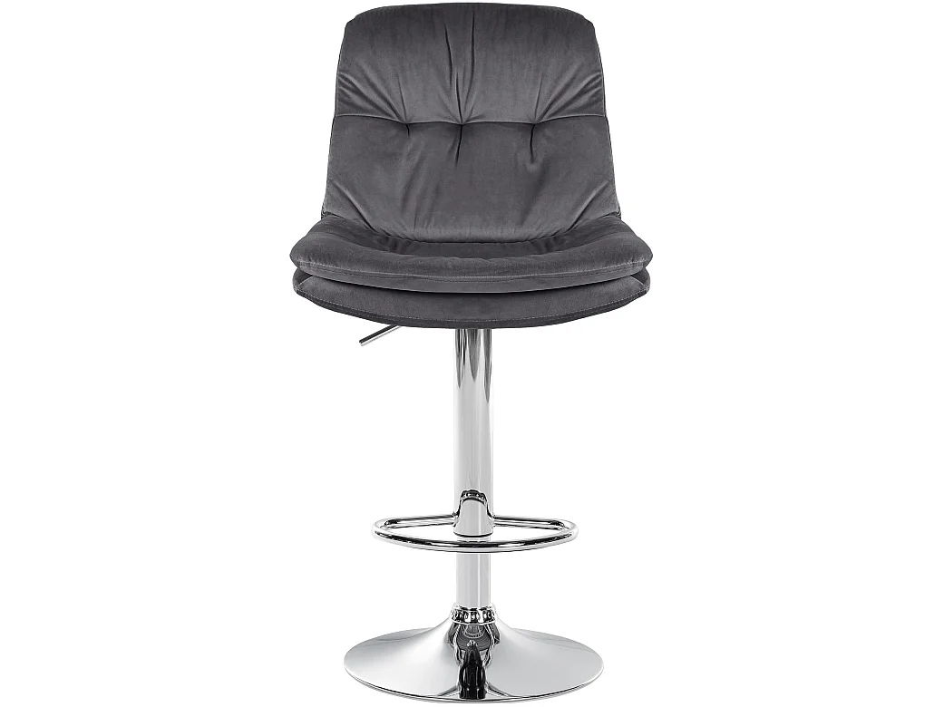 Tabouret de bar - Velours - Gris foncé - Laurel