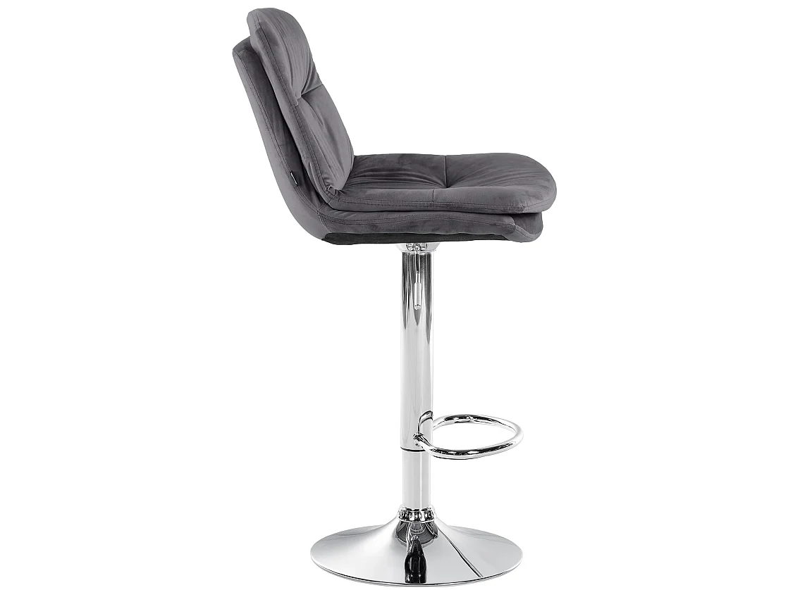 Tabouret de bar - Velours - Gris foncé - Laurel