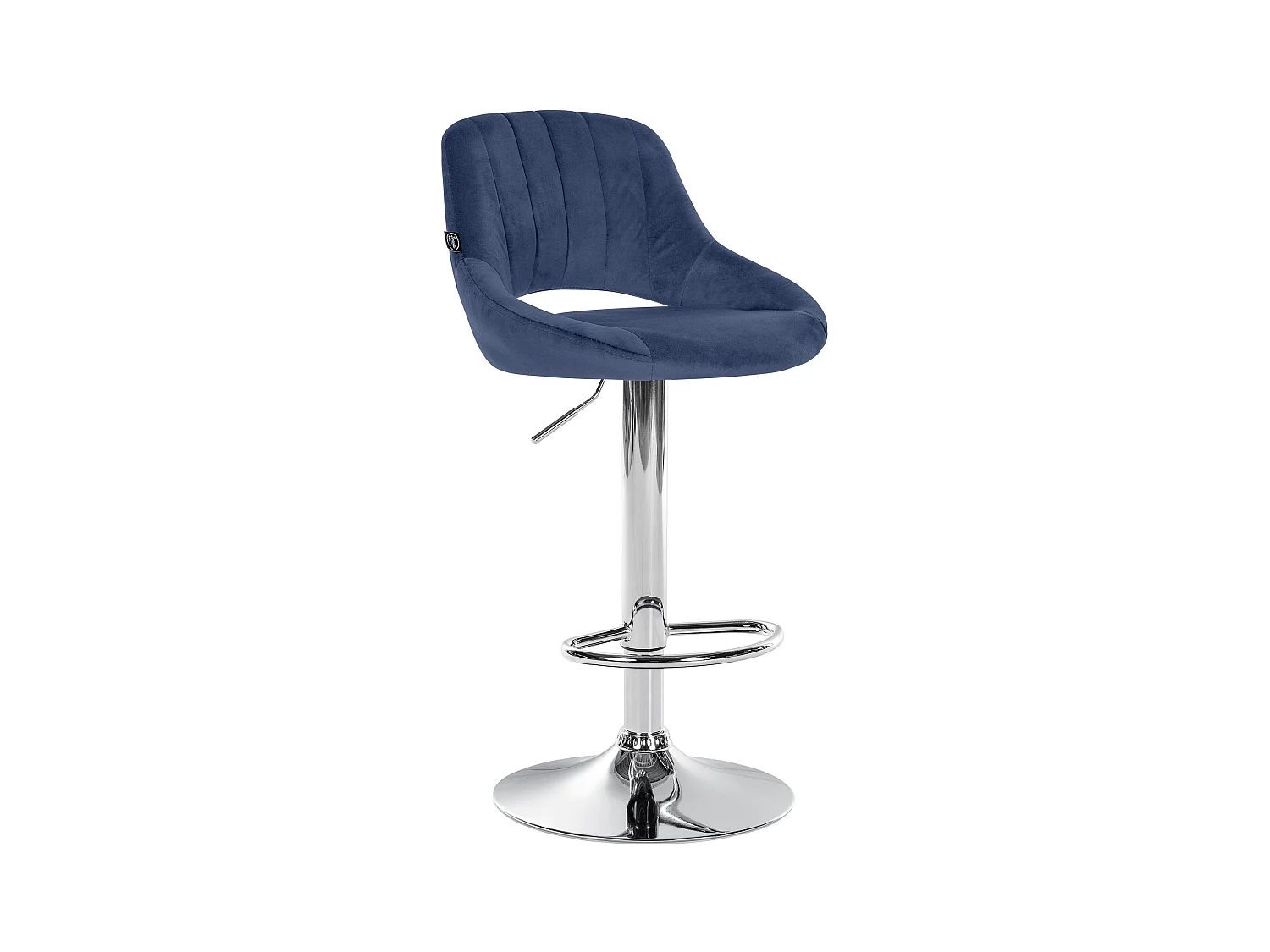 Tabouret de bar - Velours & Chrome - Bleu - Milet