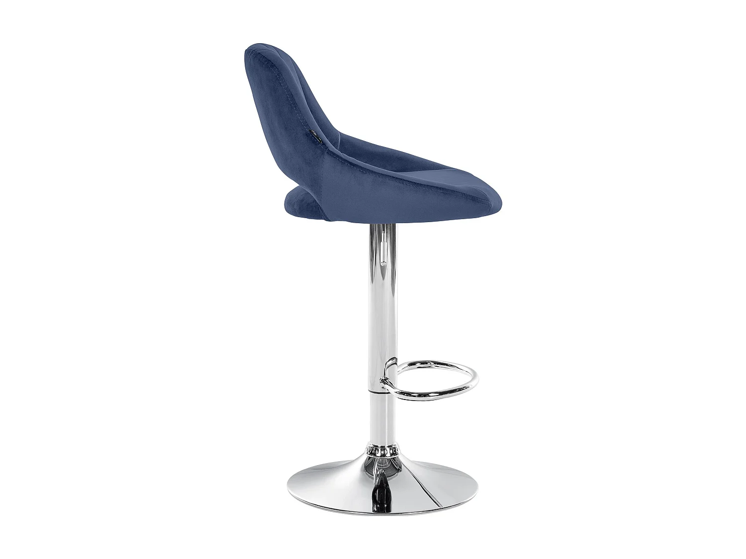 Tabouret de bar - Velours & Chrome - Bleu - Milet
