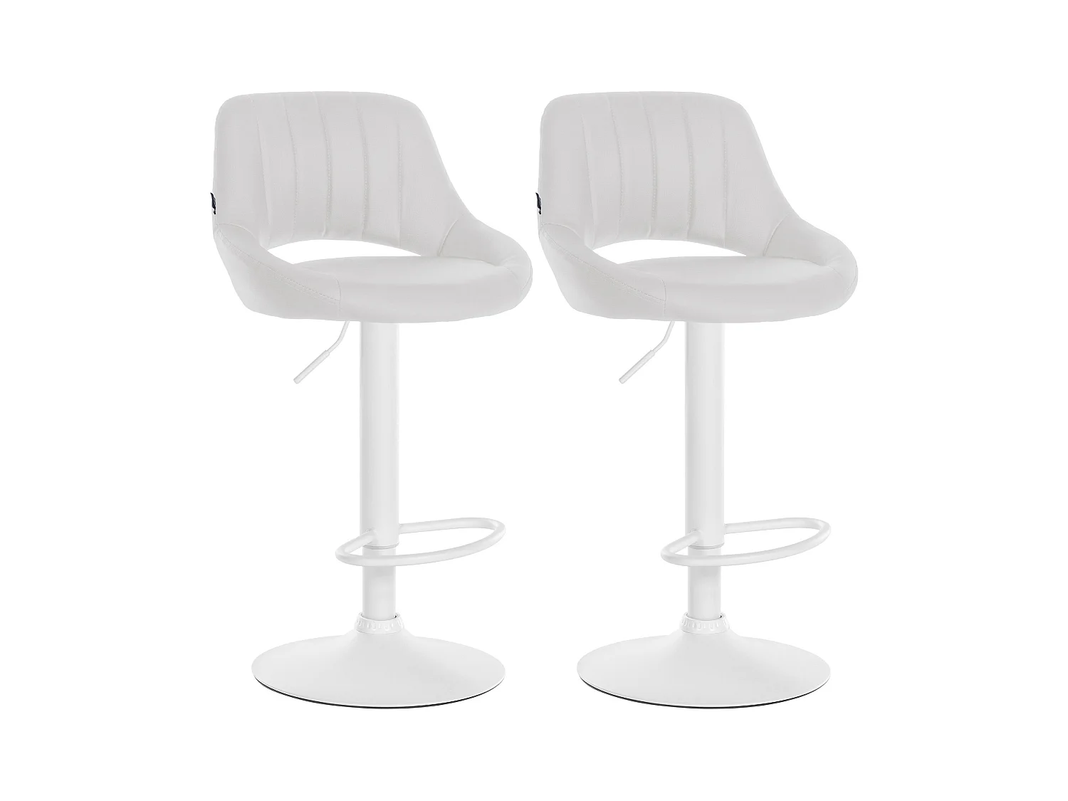 Lot de 2  Tabouret de bar - Similicuir - Blanc - Milet