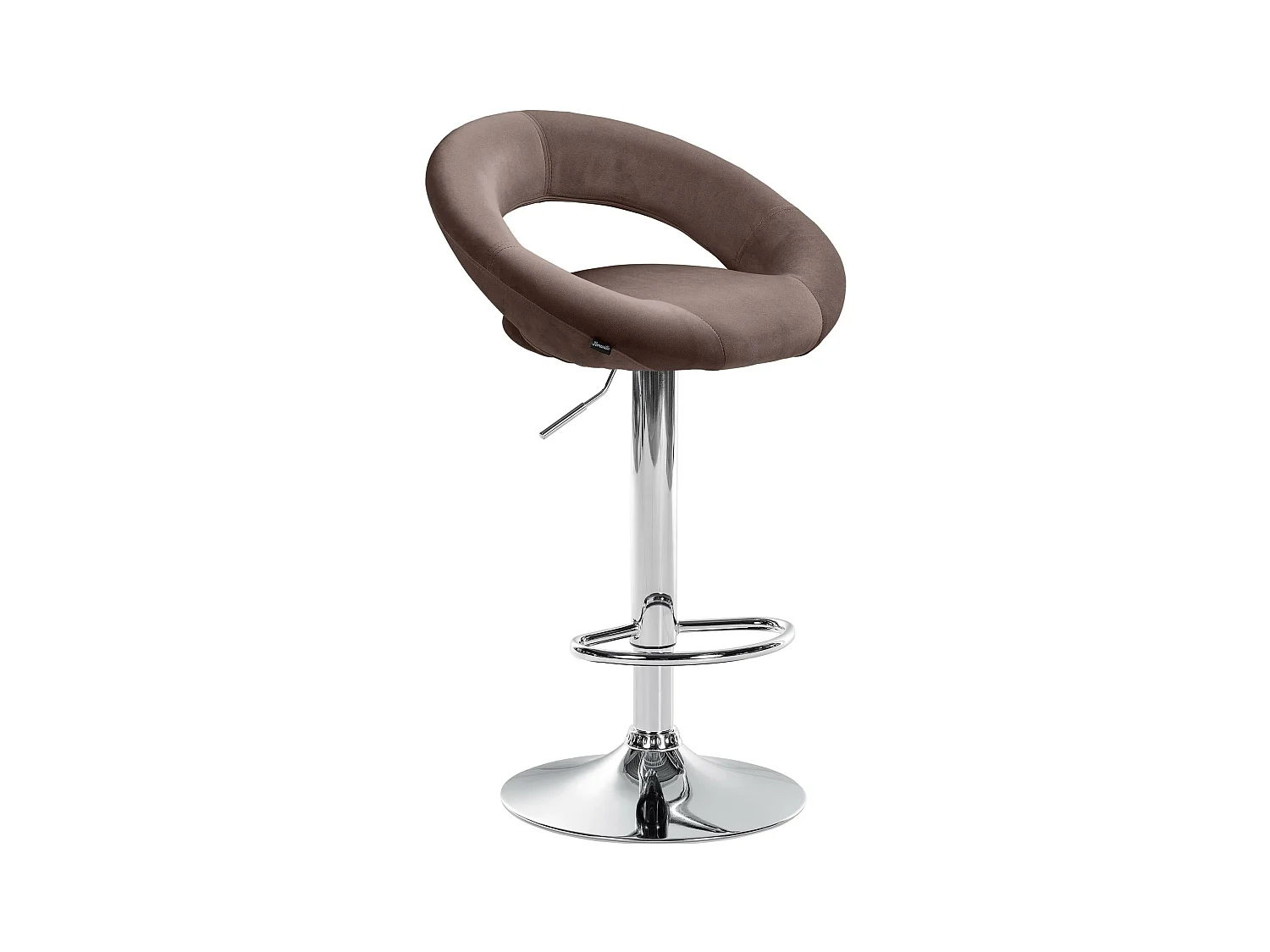 Tabouret de bar - Velours & Chrome - Marron - Olinda