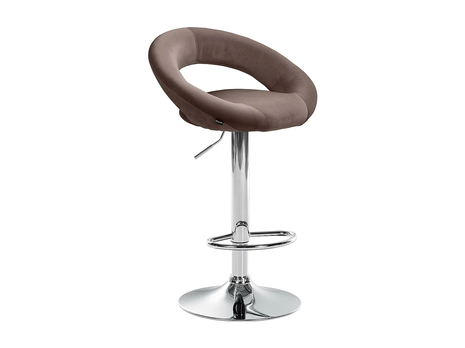 Tabouret de bar - Velours & Chrome - Marron - Olinda