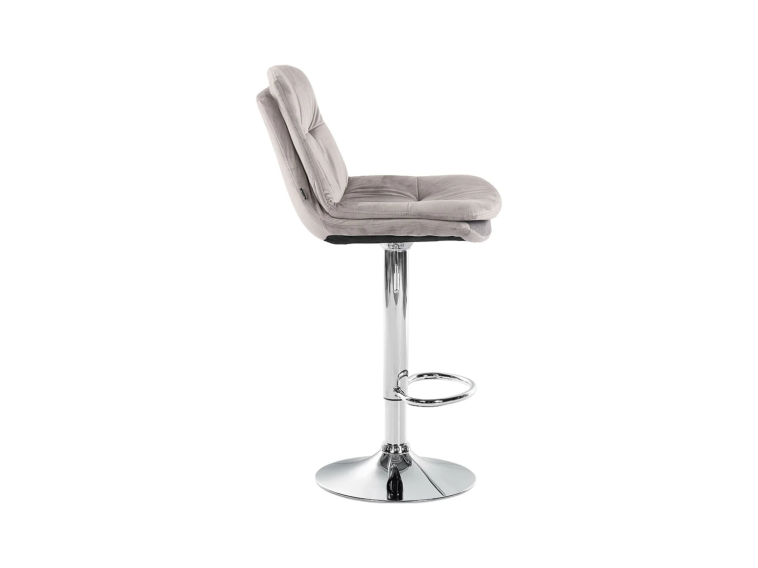 Tabouret de bar - Velours - Gris - Laurel