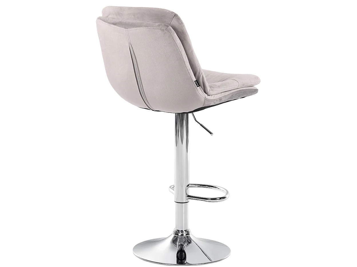 Tabouret de bar - Velours - Gris - Laurel