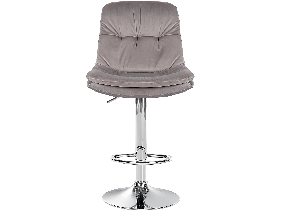 Tabouret de bar - Velours - Gris - Laurel