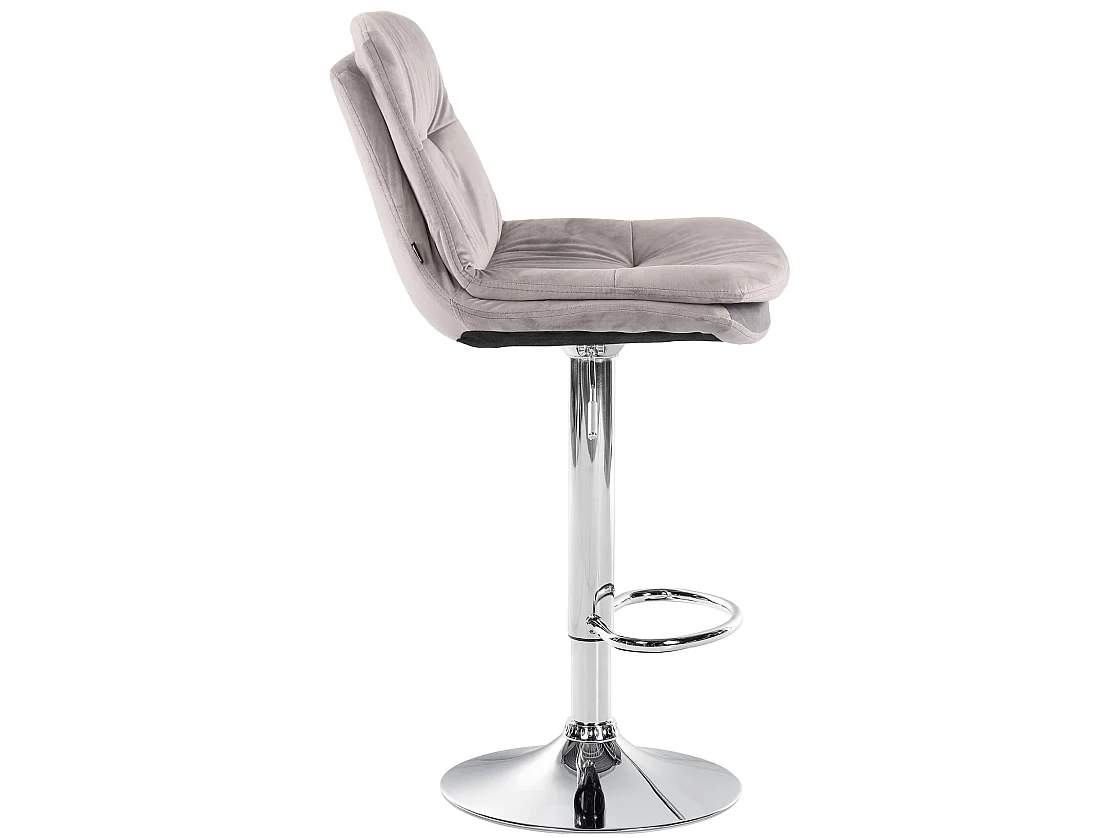 Tabouret de bar - Velours - Gris - Laurel