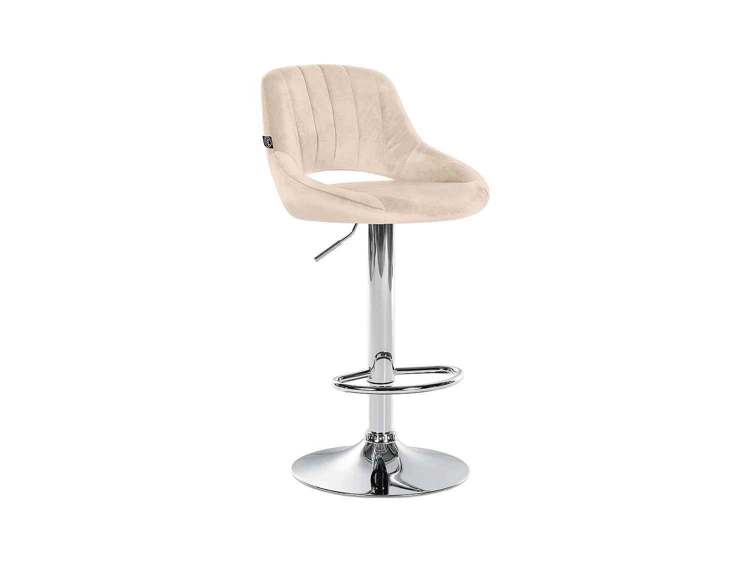 Tabouret de bar - Velours & Chrome - Crème - Milet
