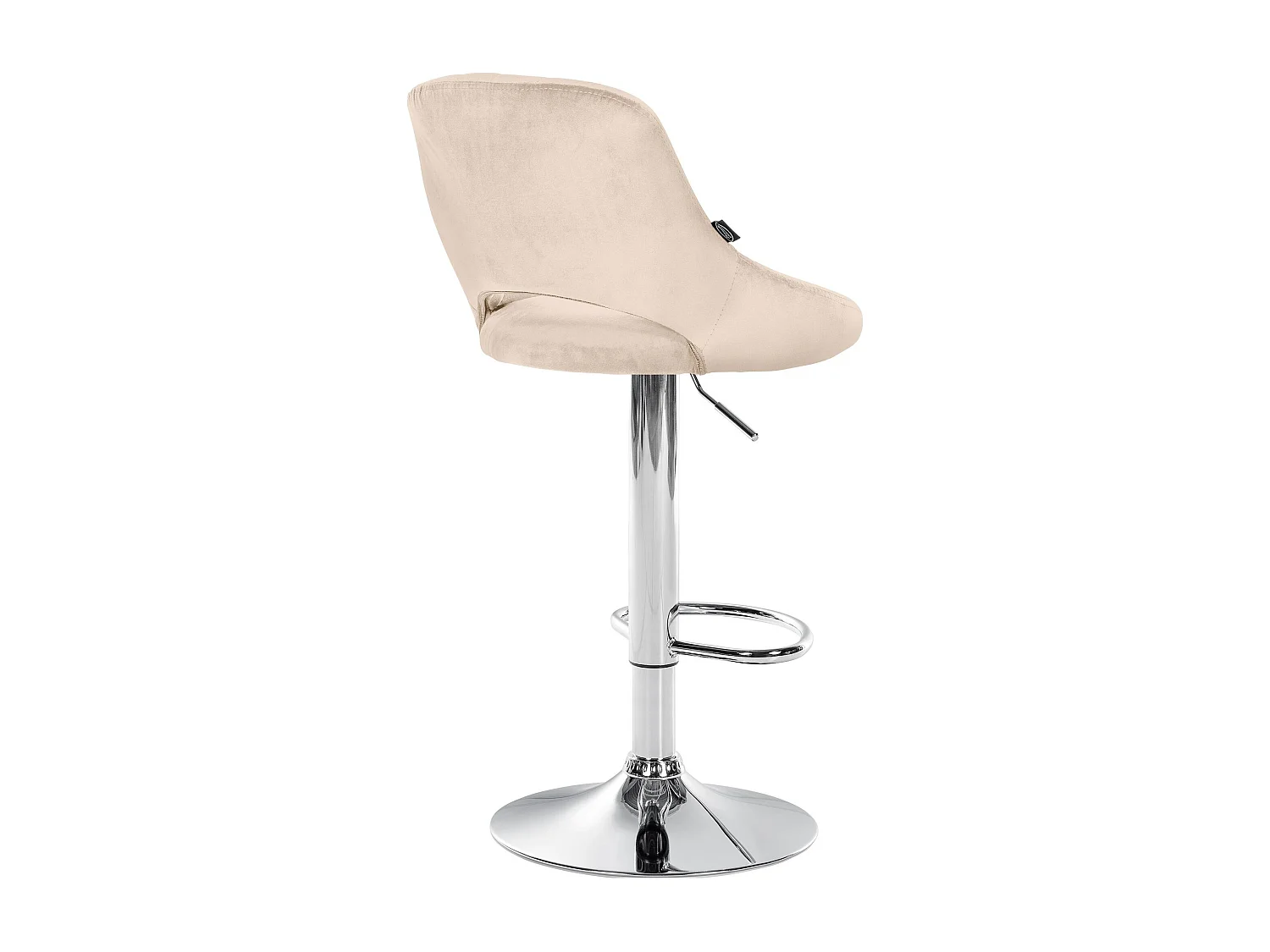 Tabouret de bar - Velours & Chrome - Crème - Milet