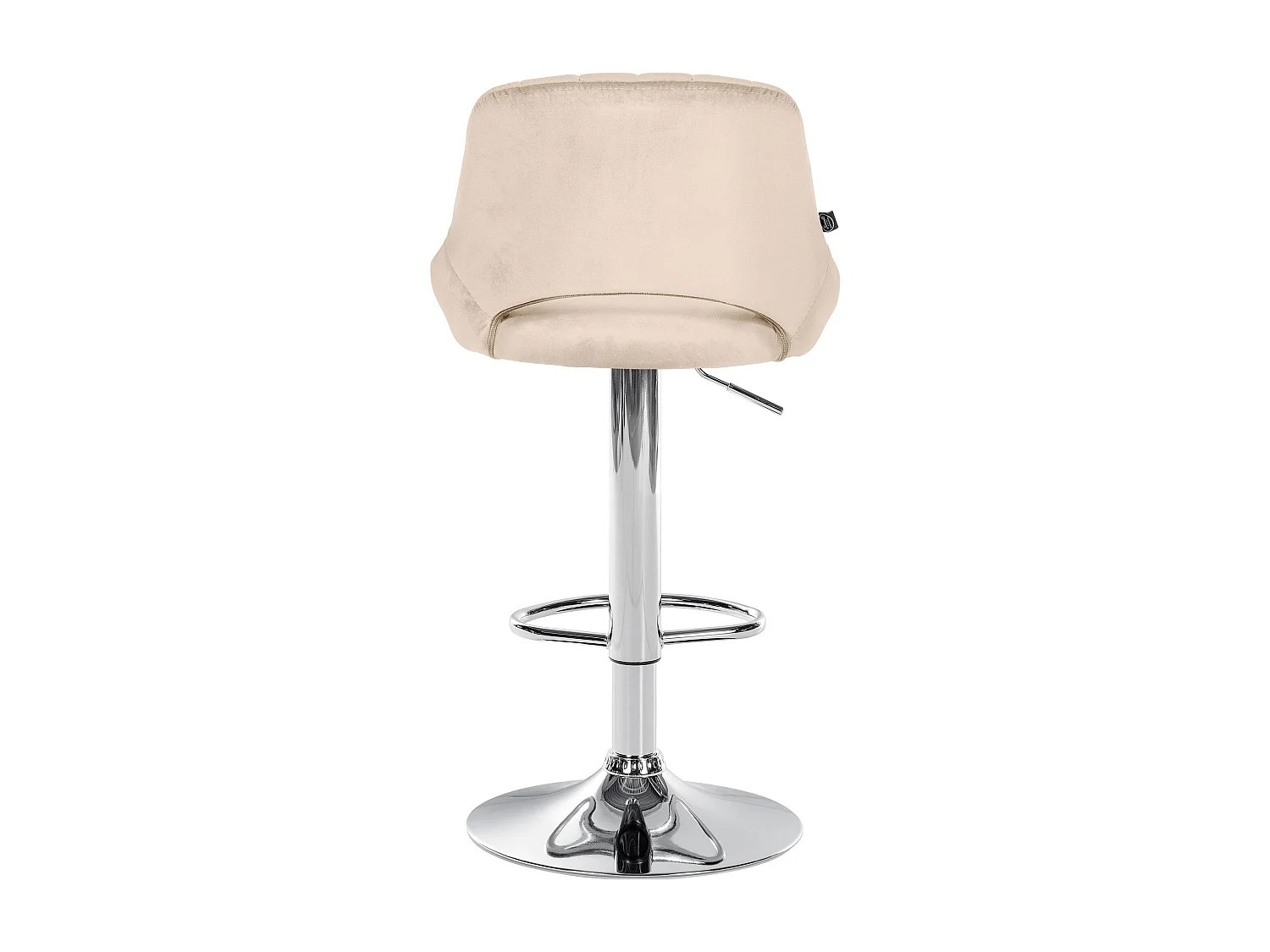 Tabouret de bar - Velours & Chrome - Crème - Milet