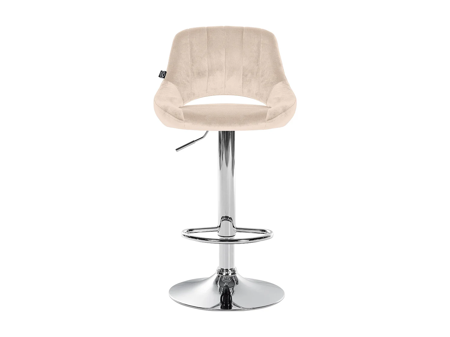 Tabouret de bar - Velours & Chrome - Crème - Milet