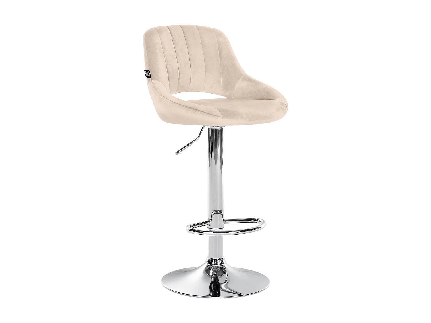 Tabouret de bar - Velours & Chrome - Crème - Milet