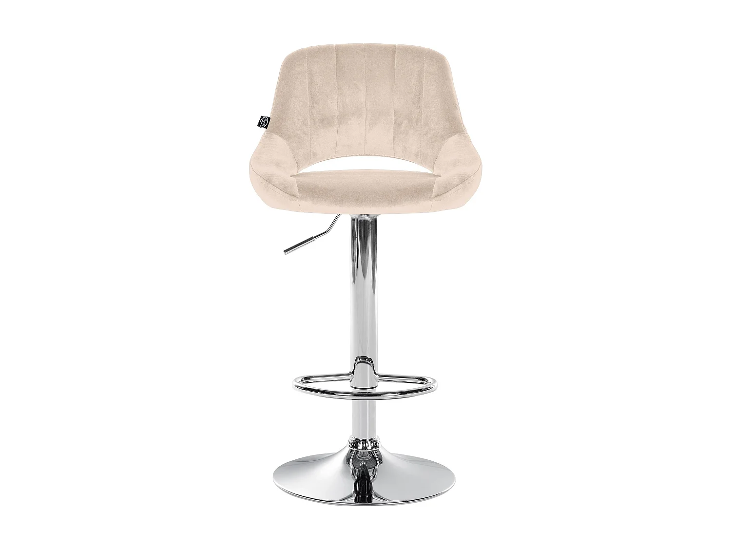 Tabouret de bar - Velours & Chrome - Crème - Milet